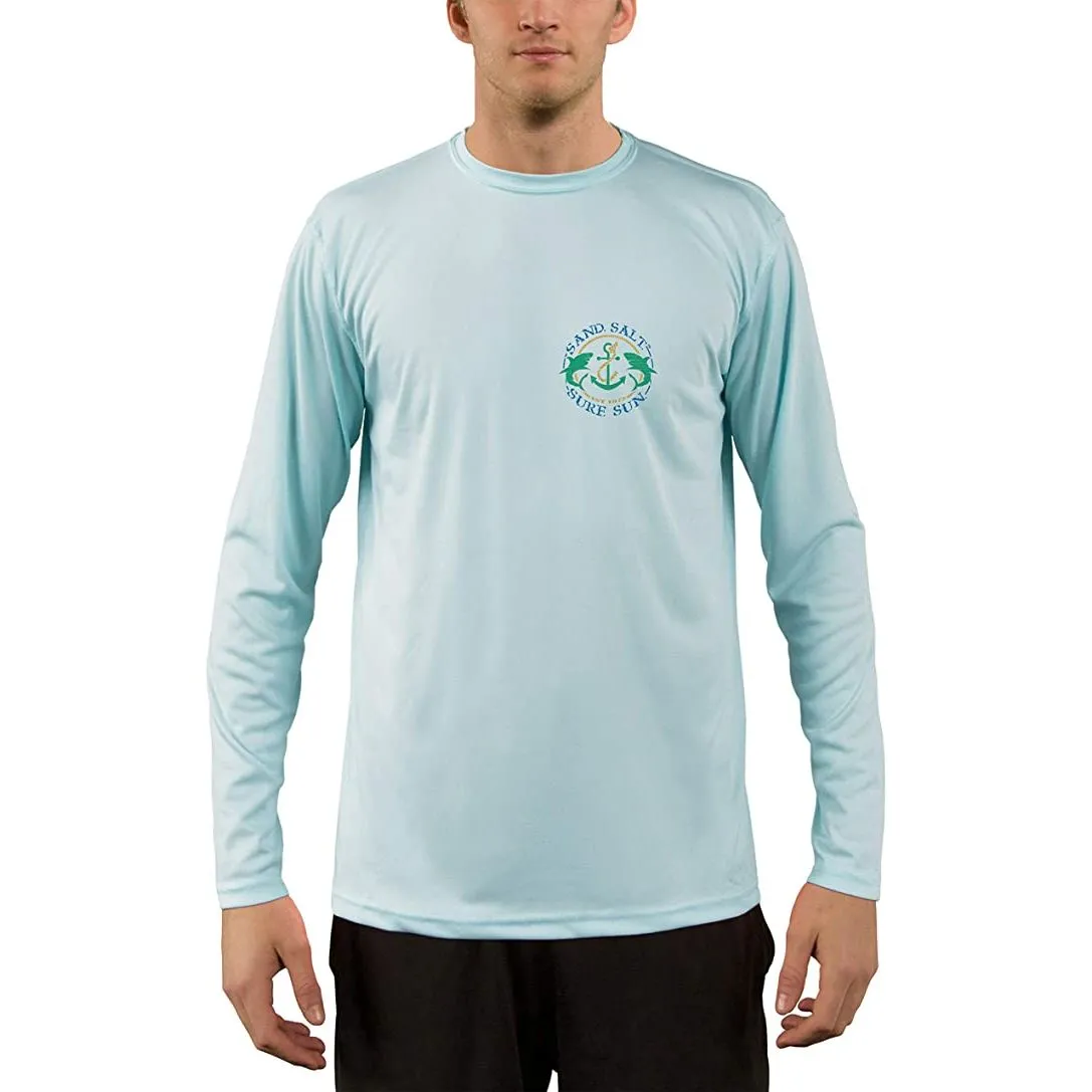 SAND.SALT.SURF.SUN. Coral Octopus Men's UPF 50  UV Sun Protection Performance Long Sleeve T-Shirt
