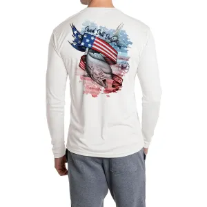 SAND.SALT.SURF.SUN. Flag Mahi Men's UPF 50  UV Sun Protection Performance Long Sleeve T-Shirt