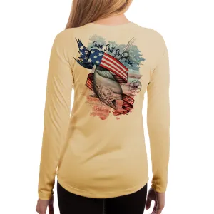 SAND.SALT.SURF.SUN. Flag Mahi Women's UPF 50  UV Sun Protection Performance Long Sleeve T-Shirt