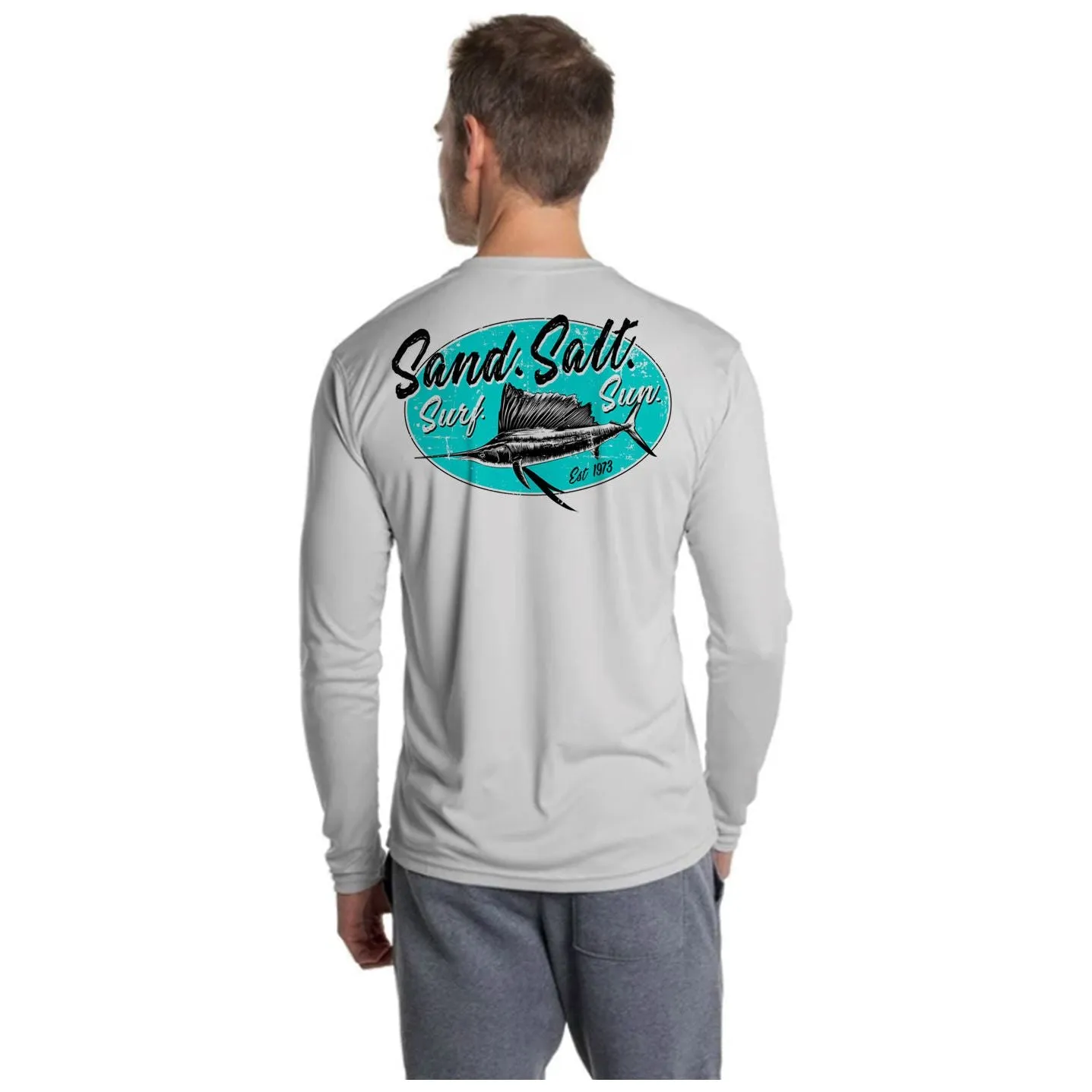 SAND.SALT.SURF.SUN. Marlin Men's UPF 50  UV Sun Protection Performance Long Sleeve T-Shirt