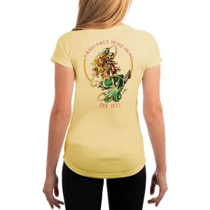 SAND.SALT.SURF.SUN. Mermaid Women's UPF 50  UV Sun Protection Performance Short Sleeve T-Shirt