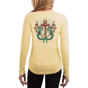 SAND.SALT.SURF.SUN. Sailing Vintage Mermaid Ladies Women's UPF 50  UV Sun Protection Performance Long Sleeve T-Shirt