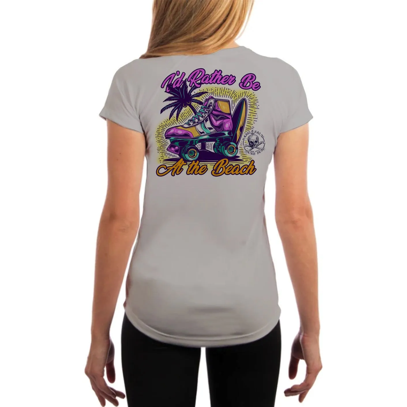 SAND.SALT.SURF.SUN. Skate Women's UPF 50  UV Sun Protection Performance Short Sleeve T-Shirt