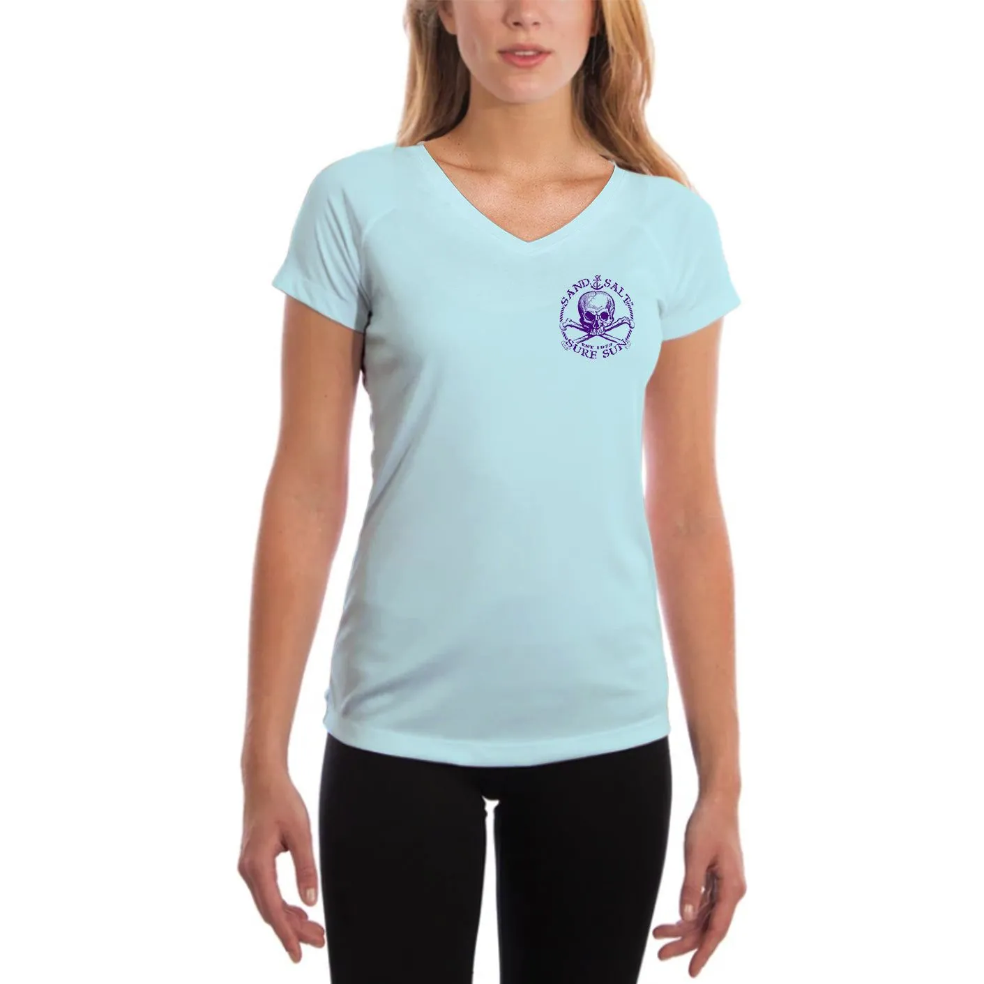 SAND.SALT.SURF.SUN. Skate Women's UPF 50  UV Sun Protection Performance Short Sleeve T-Shirt