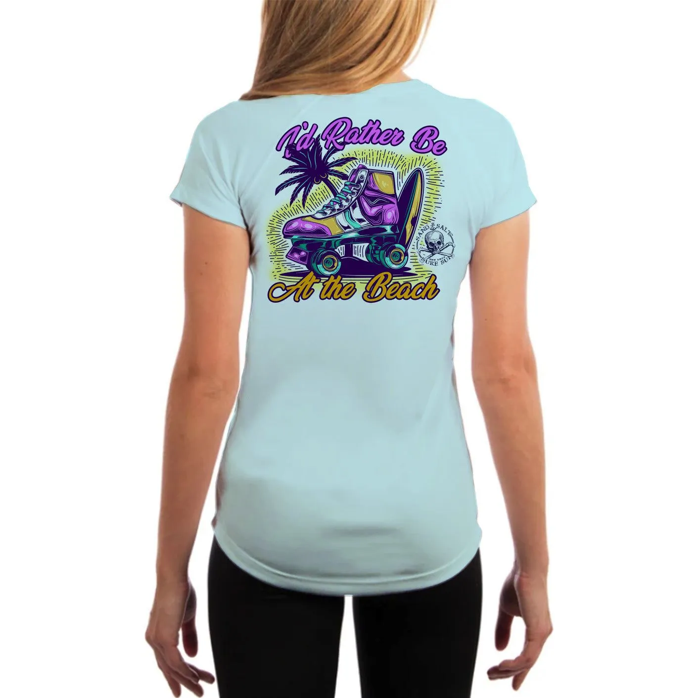 SAND.SALT.SURF.SUN. Skate Women's UPF 50  UV Sun Protection Performance Short Sleeve T-Shirt