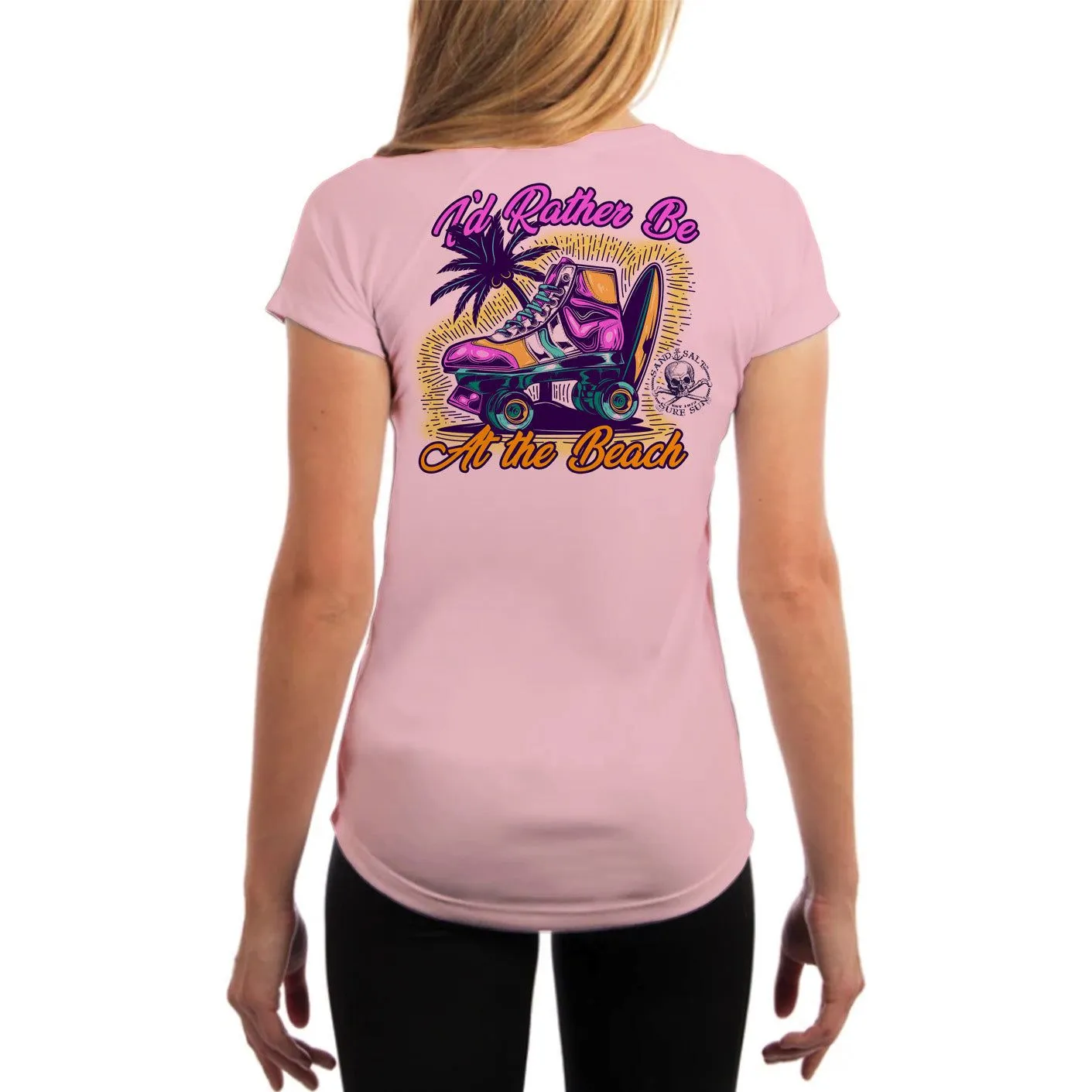 SAND.SALT.SURF.SUN. Skate Women's UPF 50  UV Sun Protection Performance Short Sleeve T-Shirt