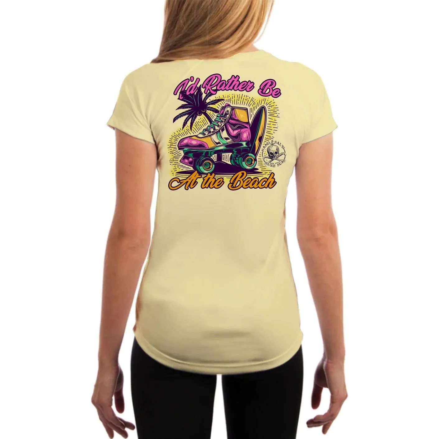 SAND.SALT.SURF.SUN. Skate Women's UPF 50  UV Sun Protection Performance Short Sleeve T-Shirt