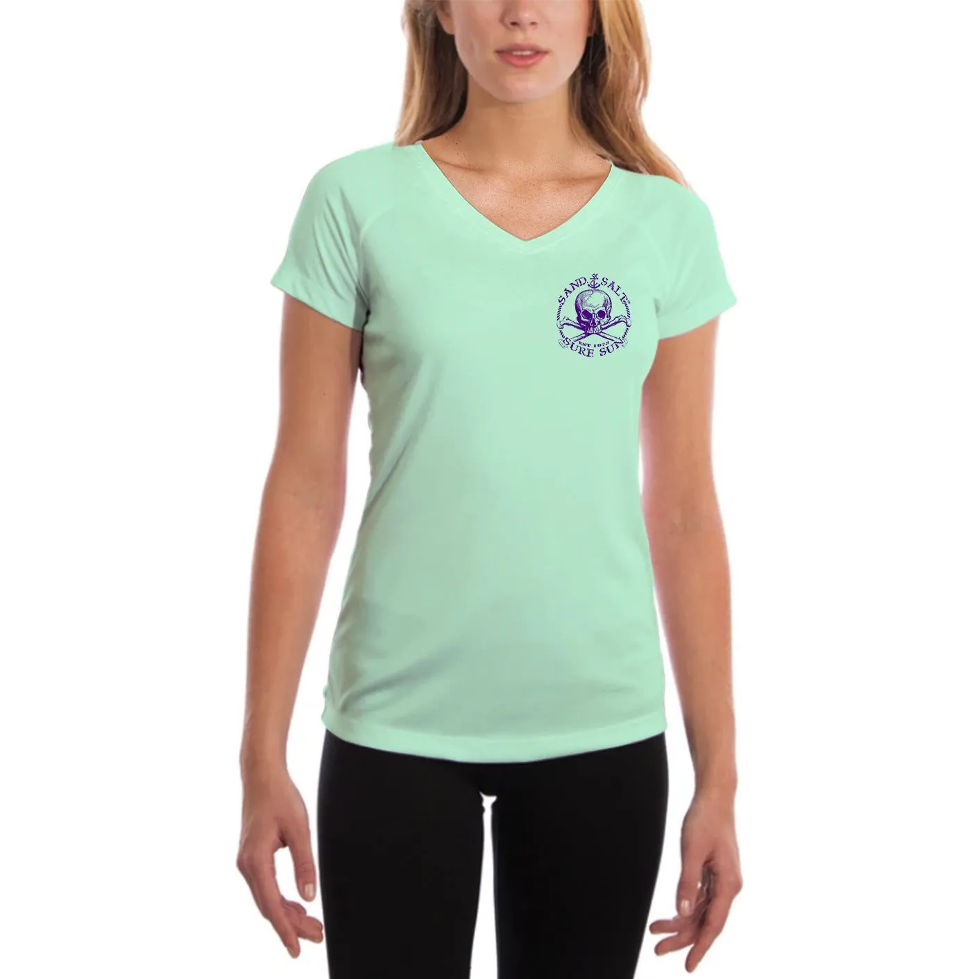 SAND.SALT.SURF.SUN. Skate Women's UPF 50  UV Sun Protection Performance Short Sleeve T-Shirt