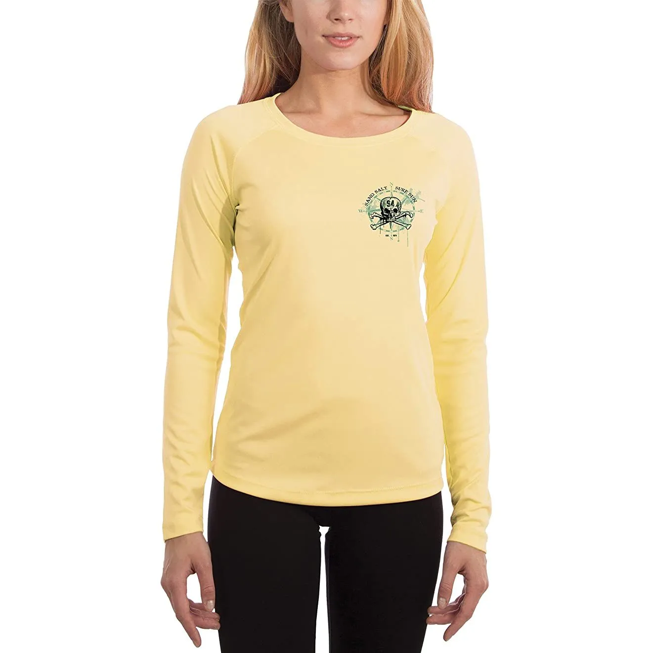 SAND.SALT.SURF.SUN. Vintage Crab Women's UPF 50  UV Sun Protection Performance Long Sleeve T-Shirt