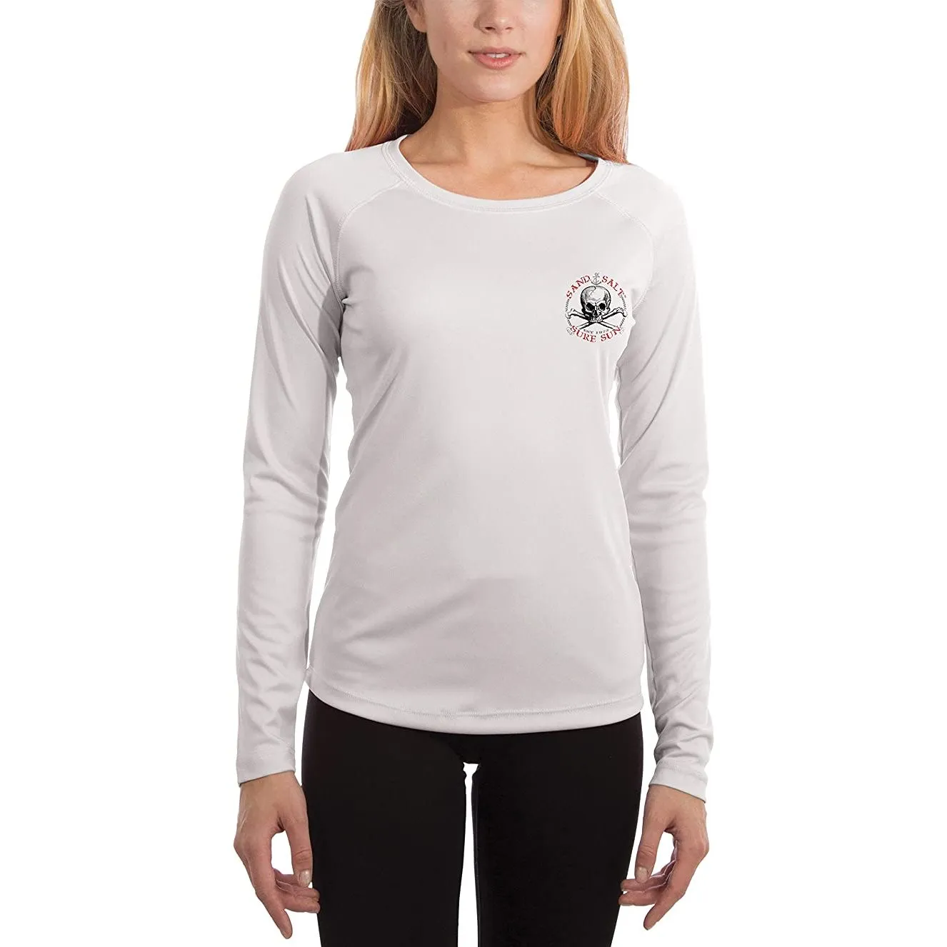 SAND.SALT.SURF.SUN. Vintage Pirate Women's UPF 50  UV Sun Protection Performance Long Sleeve T-Shirt