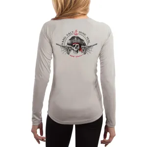 SAND.SALT.SURF.SUN. Vintage Pirate Women's UPF 50  UV Sun Protection Performance Long Sleeve T-Shirt