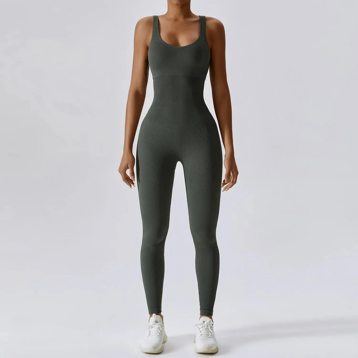 Seamless One-Piece Yoga Suit Dance Belly Tightening Fitness Workout Set Stretchy Bodysuit Gym Clothes Push Up Sportswear