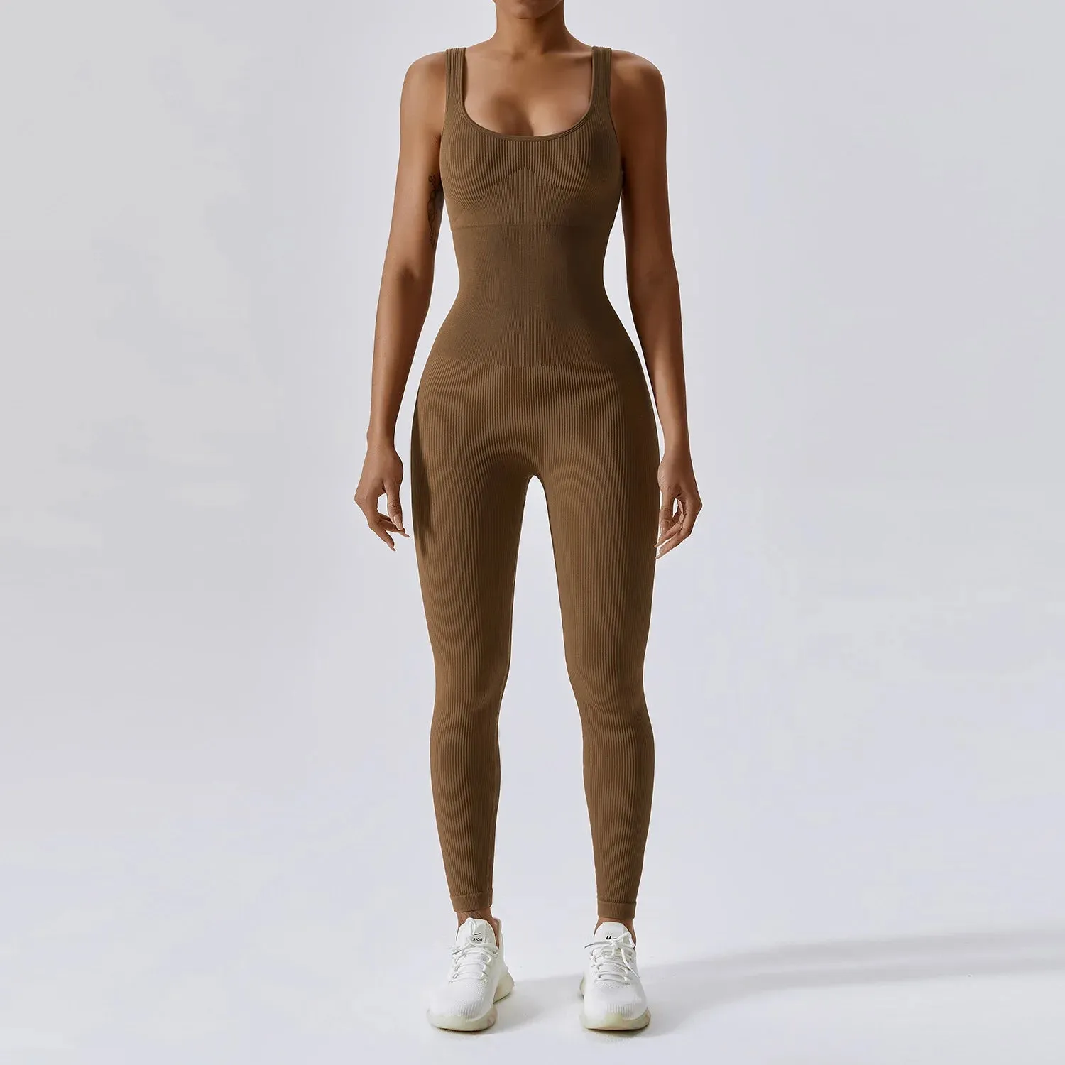 Seamless One-Piece Yoga Suit Dance Belly Tightening Fitness Workout Set Stretchy Bodysuit Gym Clothes Push Up Sportswear