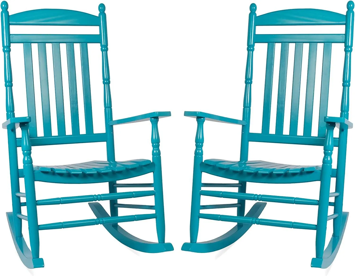 Set of 2 Outdoor Rocking Chairs, Outdoor Indoor Oversized Patio Rocker Chair High Back Rocker, Blue