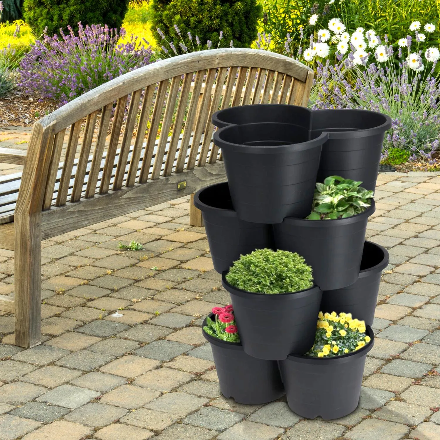 Set of 4 Trio Stackable Flower Pots