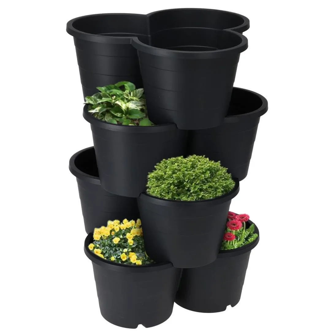 Set of 4 Trio Stackable Flower Pots