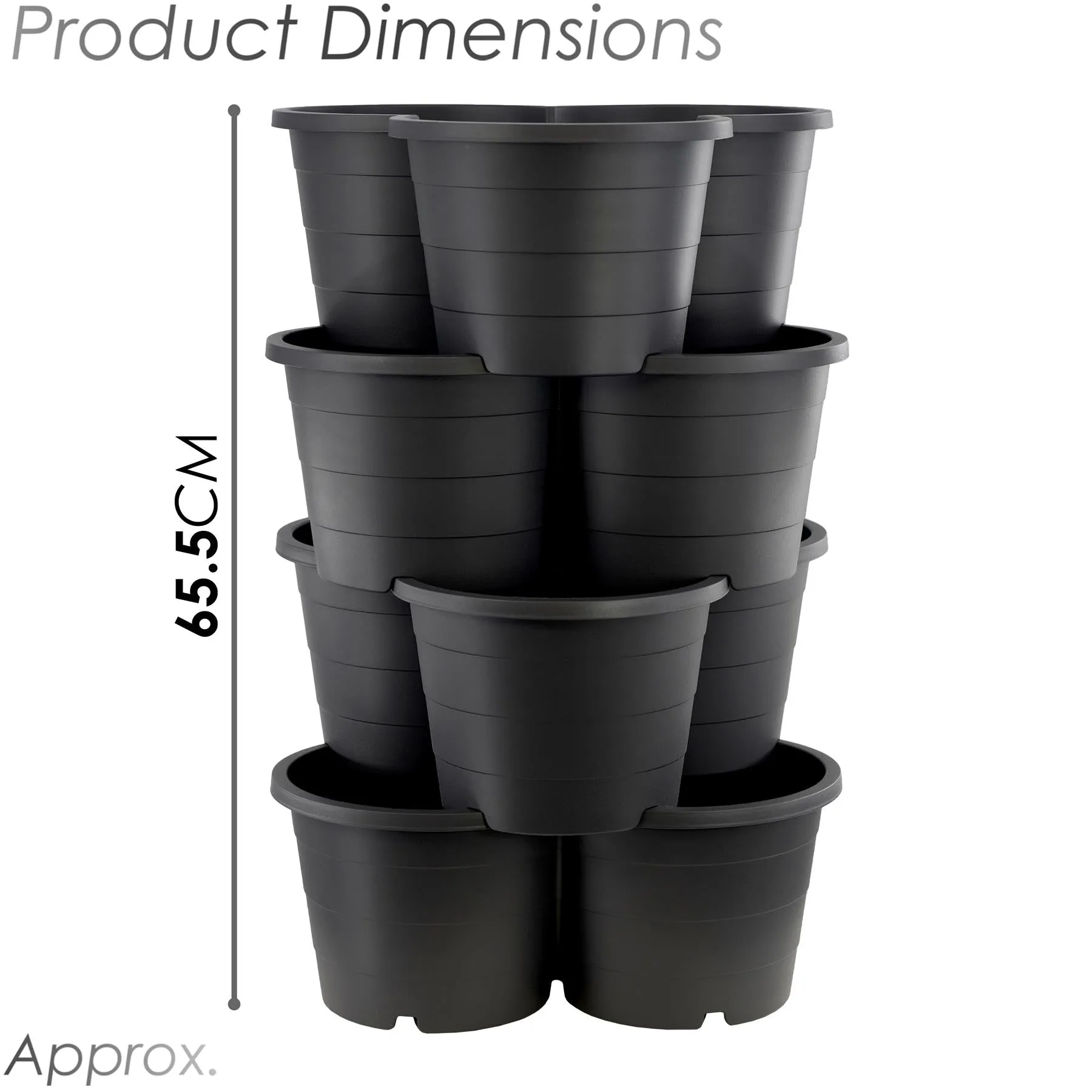 Set of 4 Trio Stackable Flower Pots