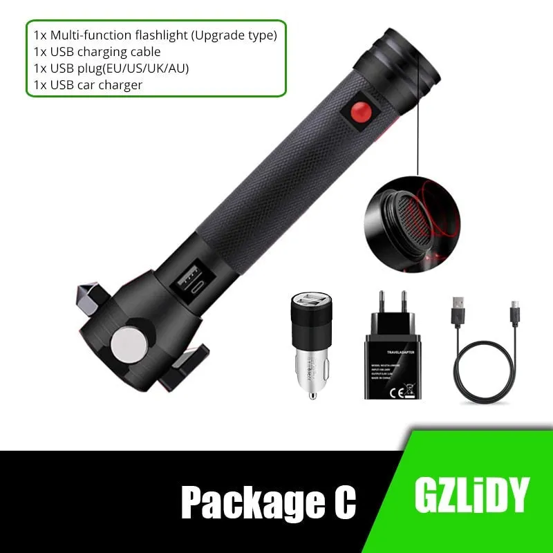 Solar LED Flashlight Multi-Function
