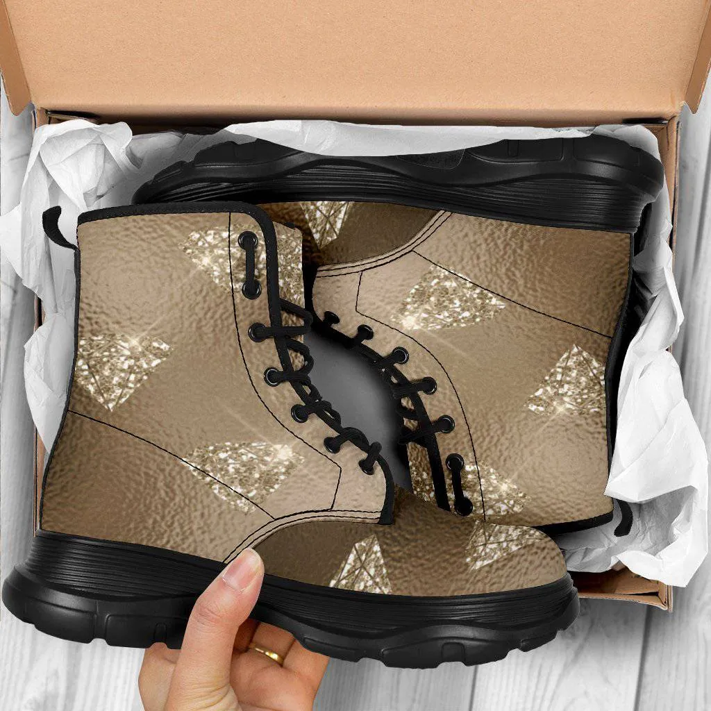 Sparkling Diamond Chunky Boots