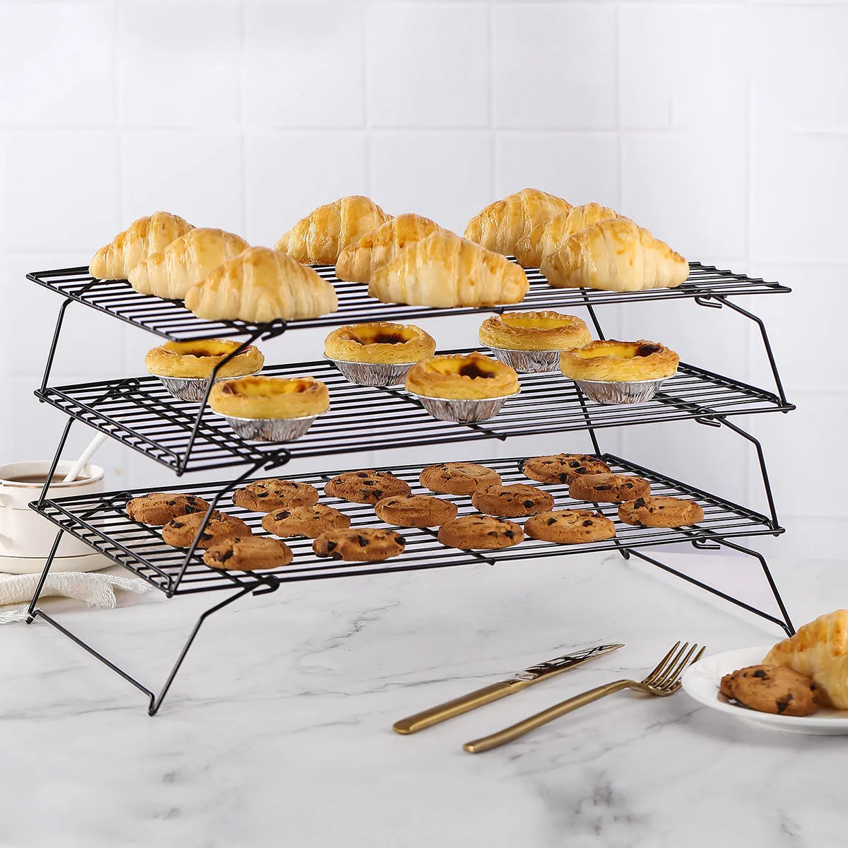 Stacked Cooling Racks for Baking"