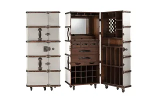 Stateroom Mobile Bar Trunk - Ivory