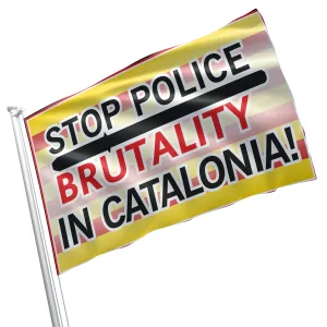 Stop Police Brutality in Catalonia Flag Banner