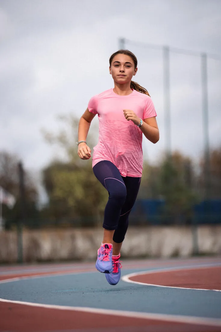 T-Shirt running sans couture Fille - KIPRUN CARE 900 rose