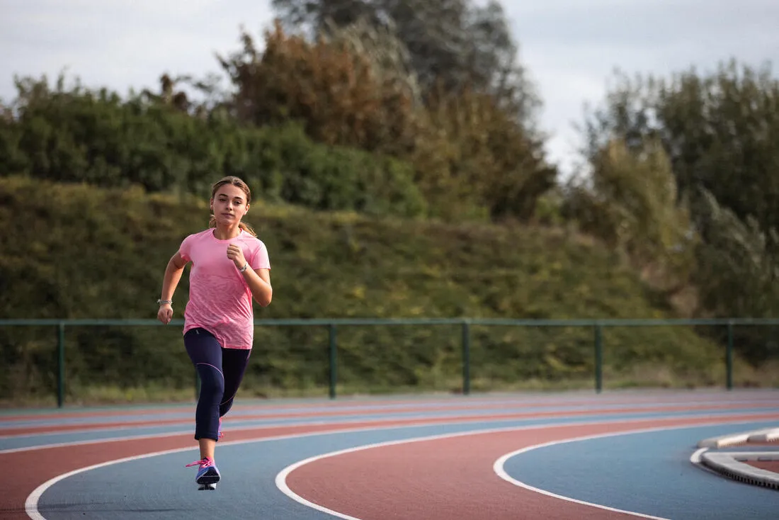 T-Shirt running sans couture Fille - KIPRUN CARE 900 rose