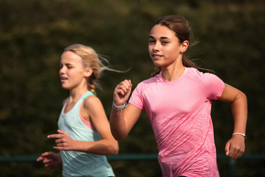 T-Shirt running sans couture Fille - KIPRUN CARE 900 rose
