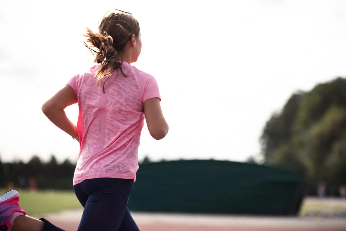 T-Shirt running sans couture Fille - KIPRUN CARE 900 rose
