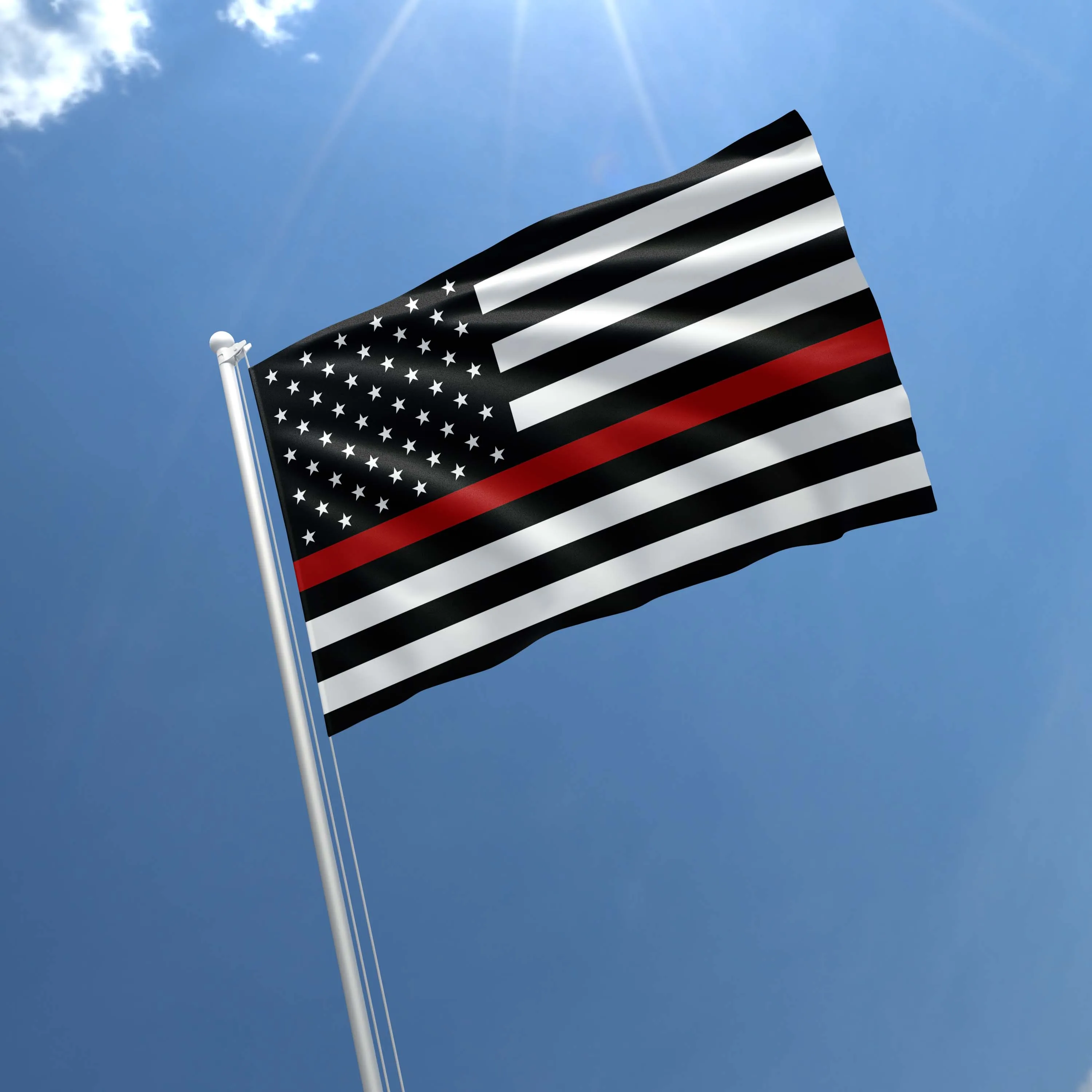 Thin Red Blue Green Line Honor Flag Banner