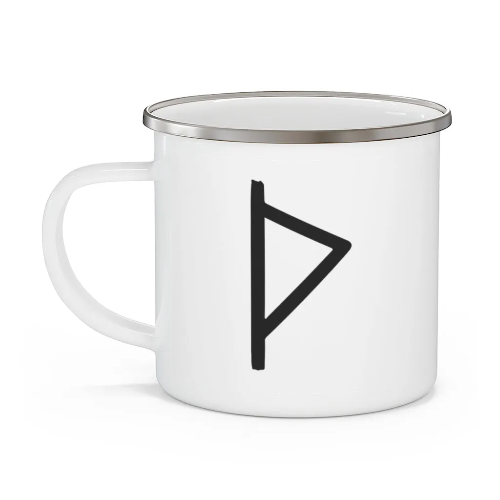 Thurisaz (Thor's Hammer) Viking Rune Enamel Camping Mug