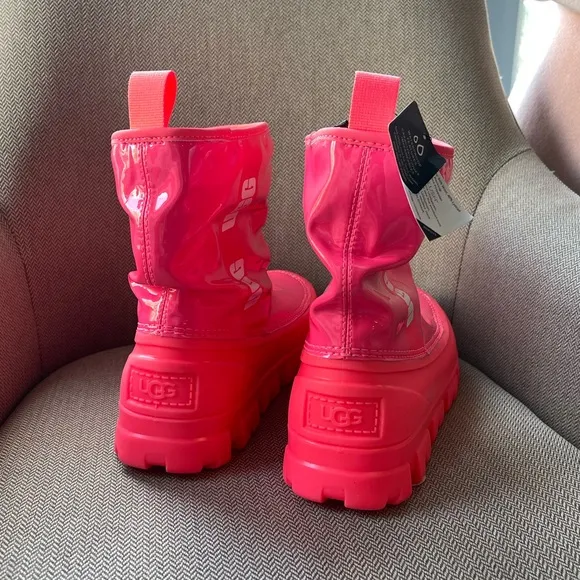 UGG Brellah Mini Rain &amp; Winter Boot size 5 Coral Hot Pink