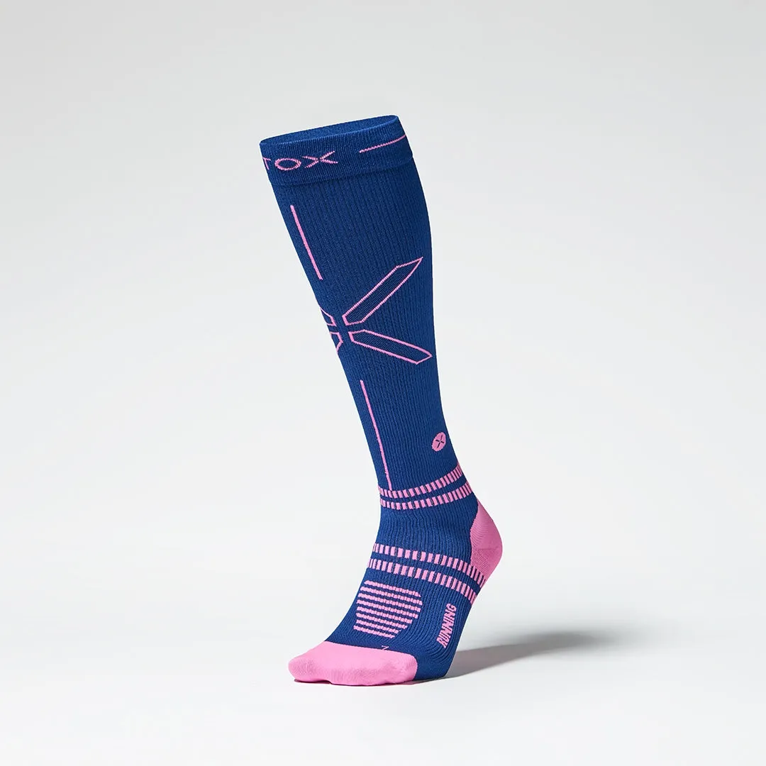 Ultralight Running Socks Women | Dark Blue / Pink