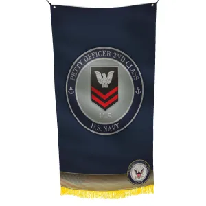 US Navy E-5 Petty Officer Second Class Flag Banner