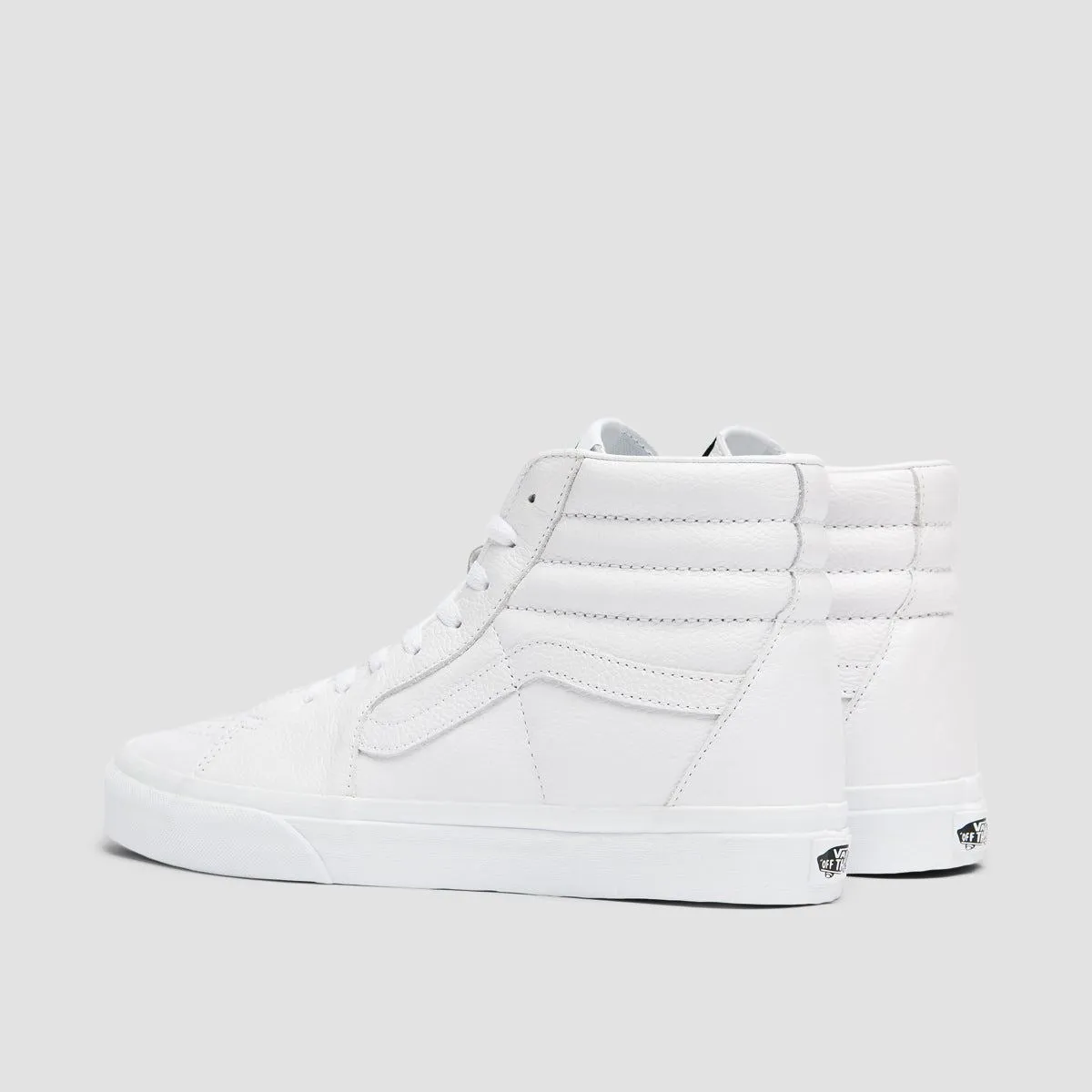 Vans SK8-Hi High Top Shoes - Leather True White/True White