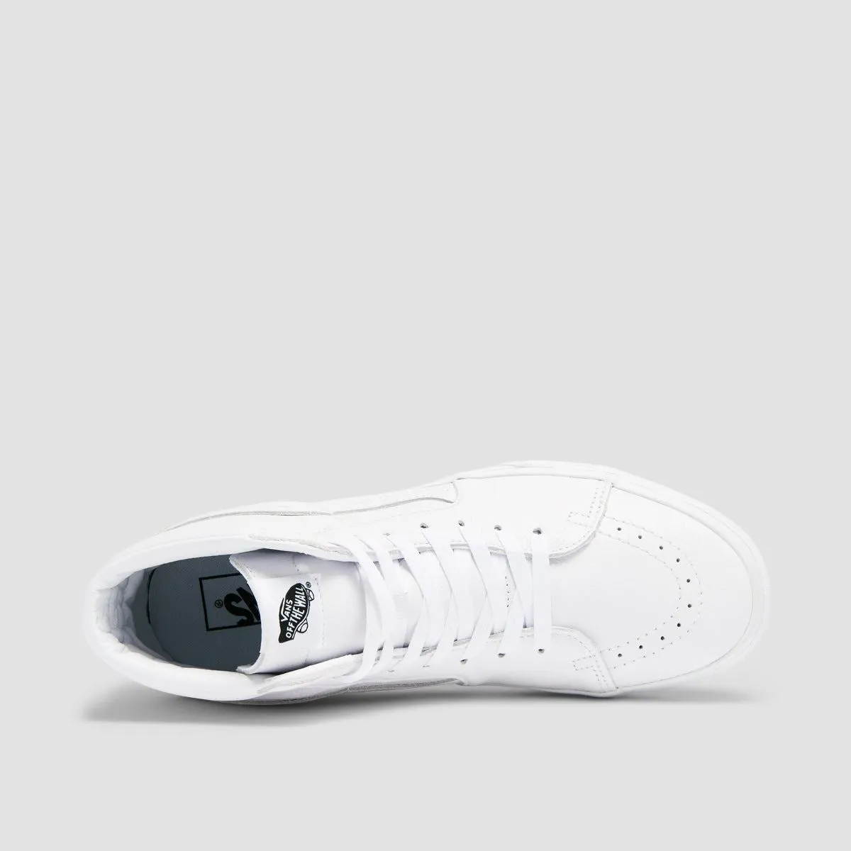 Vans SK8-Hi High Top Shoes - Leather True White/True White
