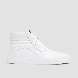 Vans SK8-Hi High Top Shoes - Leather True White/True White