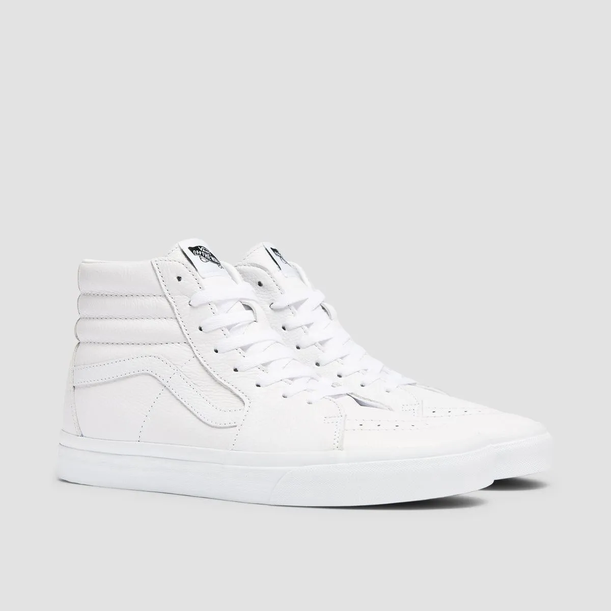Vans SK8-Hi High Top Shoes - Leather True White/True White