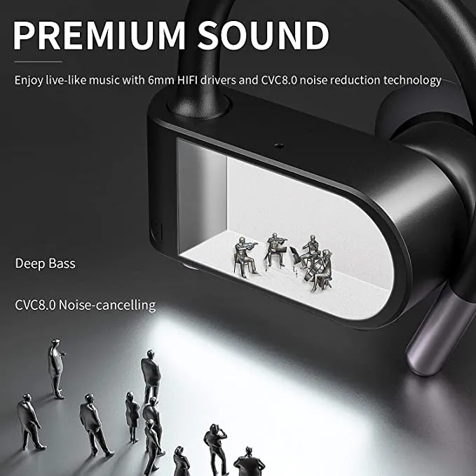 Wireless Earbuds Linpa World T3 Bluetooth Headphones Sports True Wireless Earphones with Mic Stereo Bass Sound Sweatproof Headset 20 Hours Playtime Running Ear Buds with Earhooks