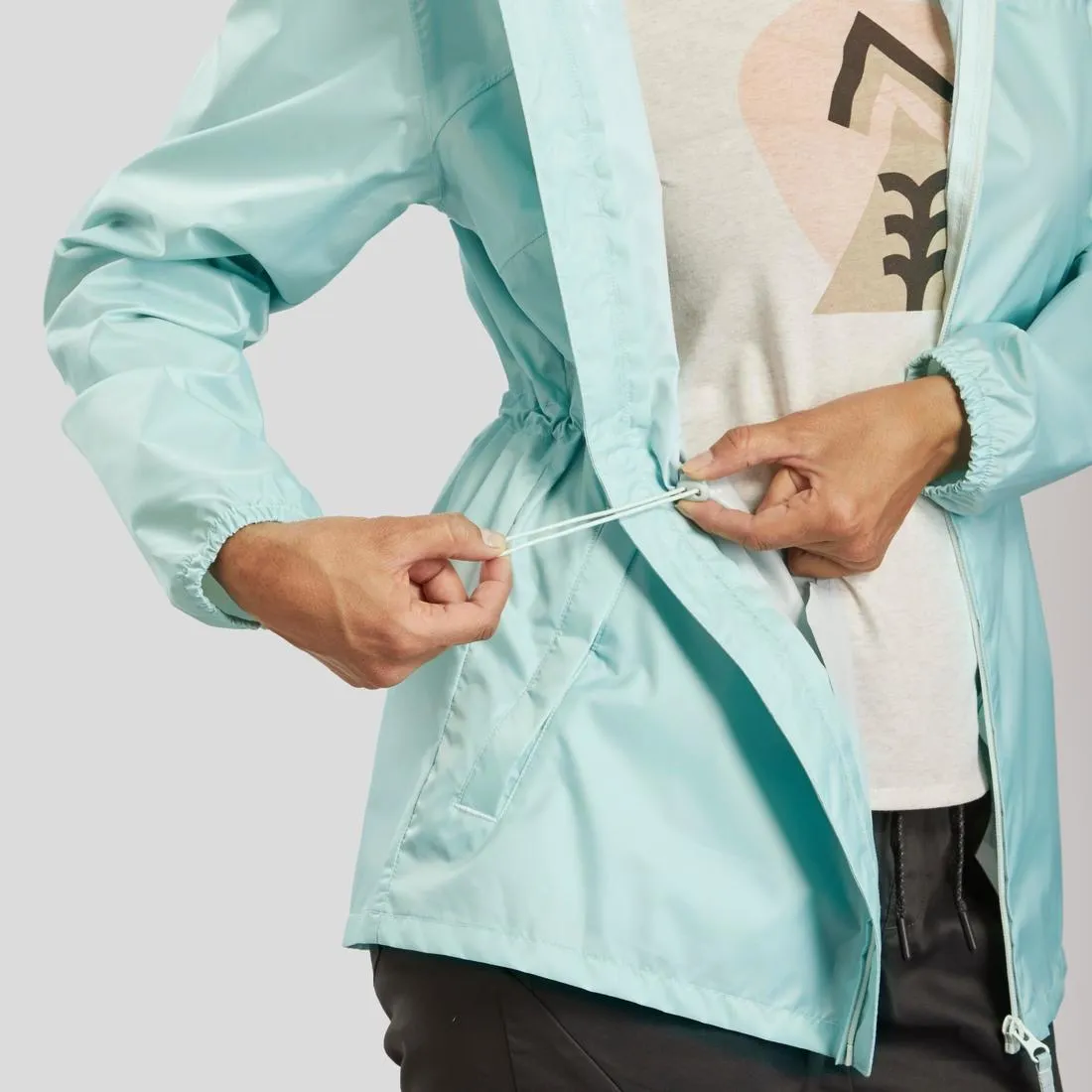 Women's Windproof and Water-repellent Hiking Jacket - Raincut Full Zip