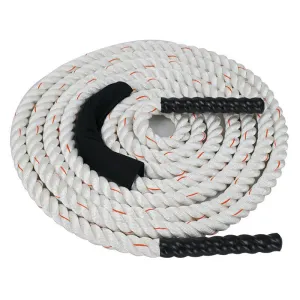XTC Gear | Battle Rope - White w/Red Tracer - 1.5in Thick