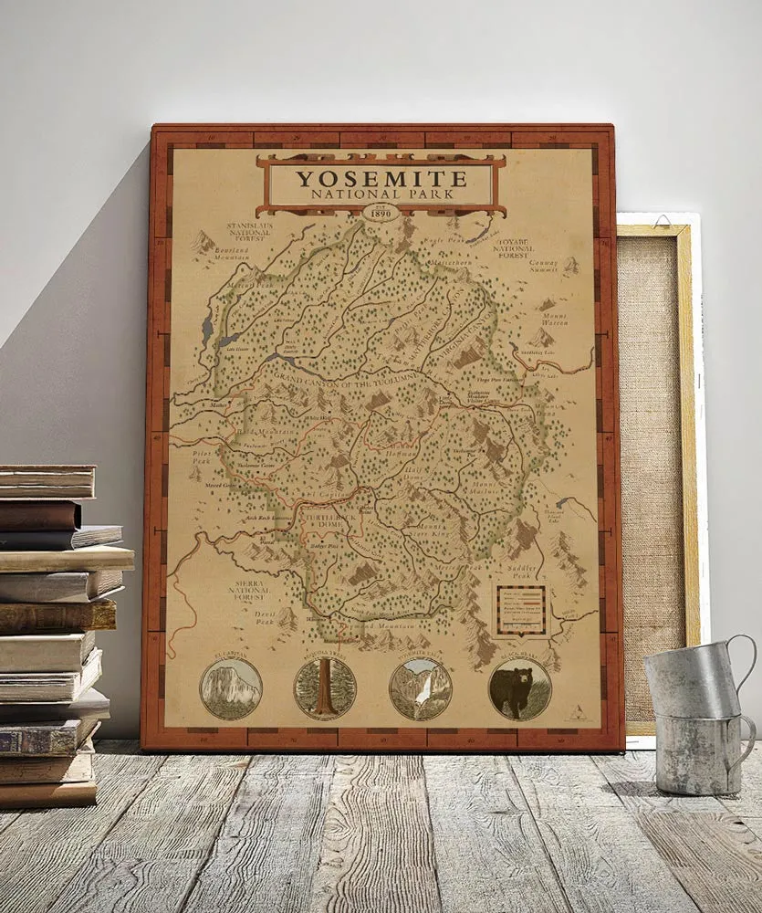 Yosemite National Park Map Print